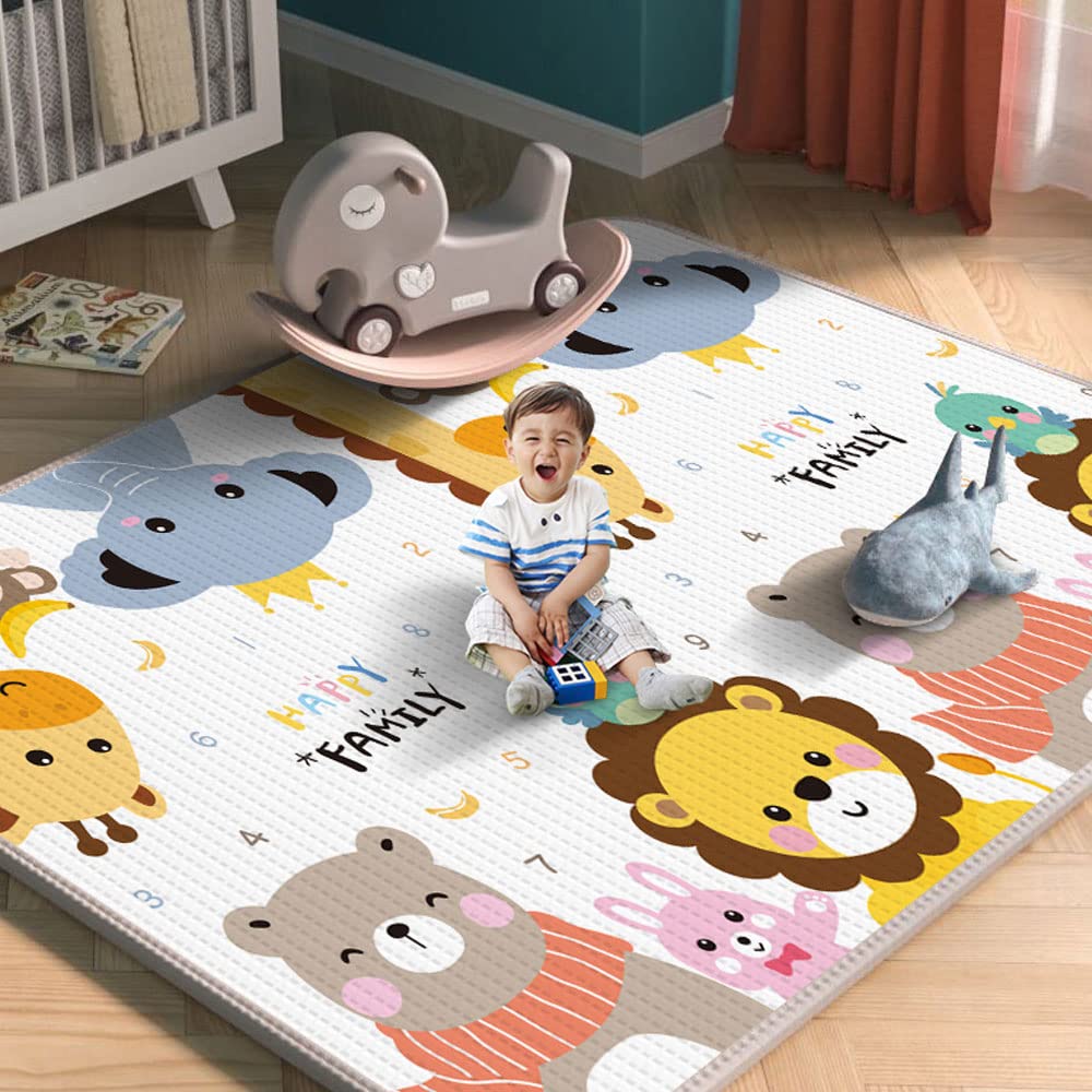 Baby Play Mat for Floor, Reversible Foam Play Mat for Baby, Non-Toxic Baby Floor Mat, Haute Collection Crawling Mat, Rolling Kids Play Mat, One-Piece Waterproof Playmat for Babies - Ballimart