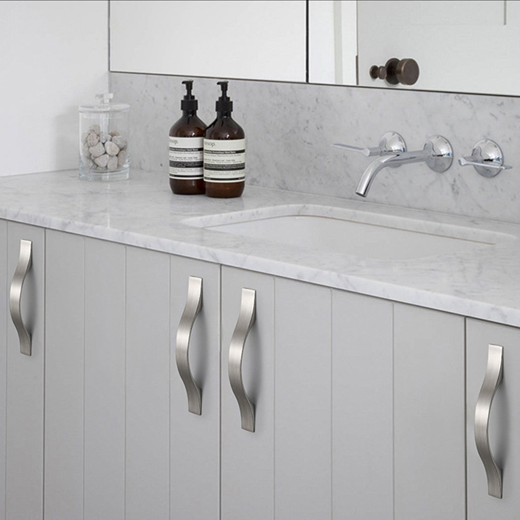 Modern Stainless Steel Kitchen Cabinet Handles Drawer Pulls Brushed Nickel - Ballimart