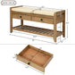 Shoe Rack with Cushioned Seat and Drawers, Multipurpose Entryway Storage Bench (Old Pine) - Ballimart