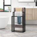 Metal  Towel Rack 3 Tiers Hand Towel Holder Organizer for Bathroom Accessories, Black - Ballimart
