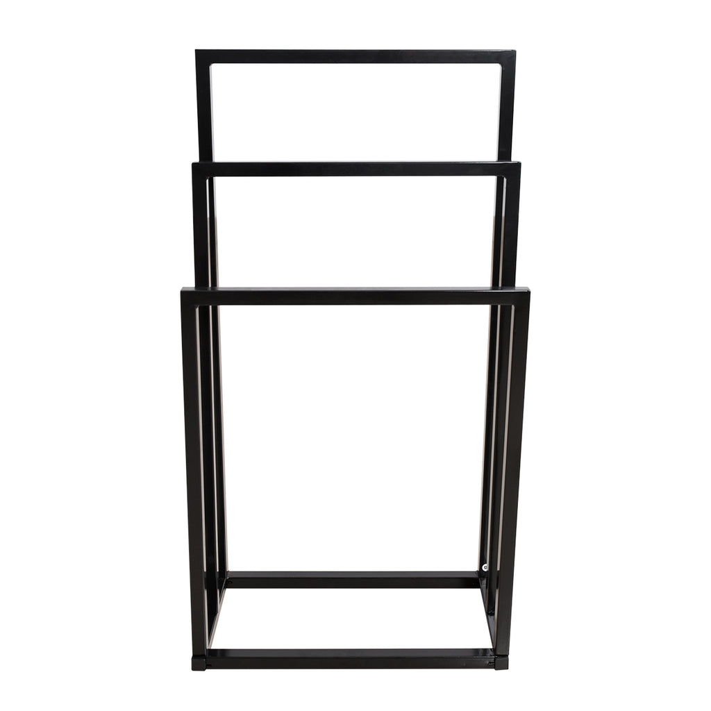 Metal  Towel Rack 3 Tiers Hand Towel Holder Organizer for Bathroom Accessories, Black - Ballimart