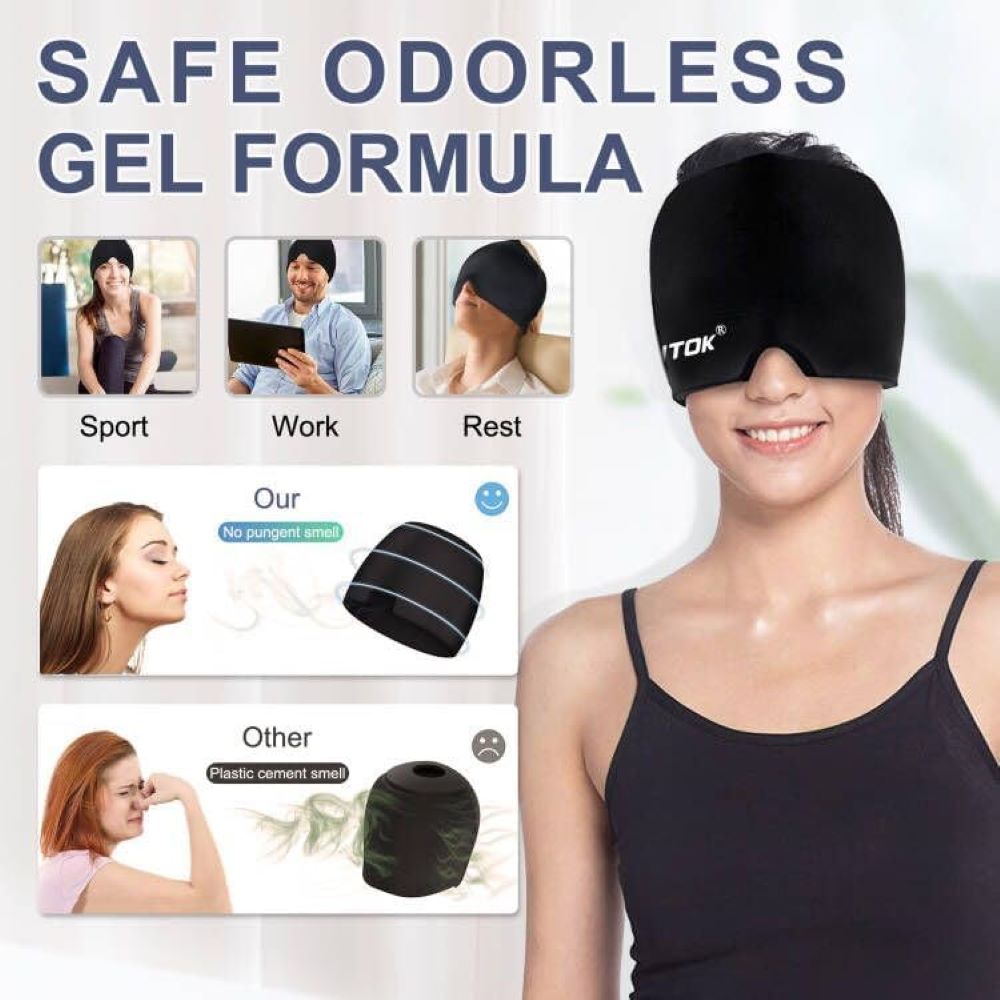 Migraine Headache Relief Cap, Gel lce Head Wrap for Tension and Stress Relief.(No shipments on weekends) - Ballimart