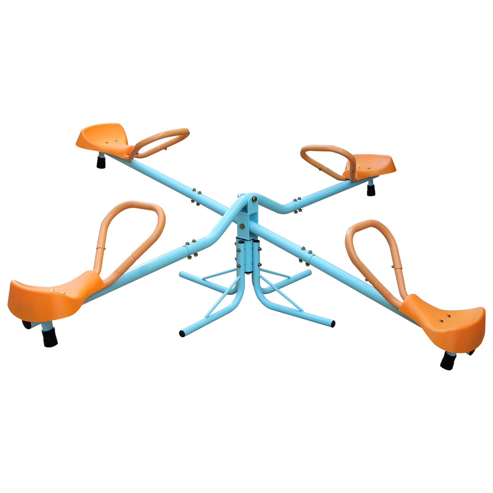 Outdoor Kids Spinning Seesaw Sit and Spin Teeter Totter Outdoor Playground Equipment Swivel Teeter Totter for Backyard - Ballimart