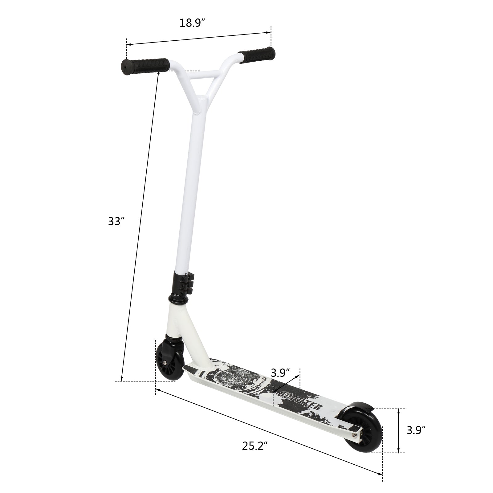 Pro Scooter for Teens and Adults, Freestyle Trick Scooter White