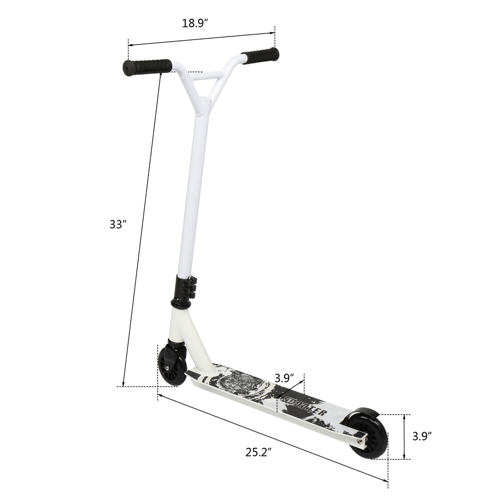 Pro Scooter for Teens and Adults, Freestyle Trick Scooter White - Ballimart