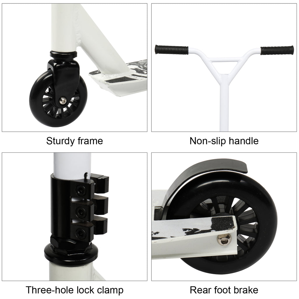 Pro Scooter for Teens and Adults, Freestyle Trick Scooter White - Ballimart