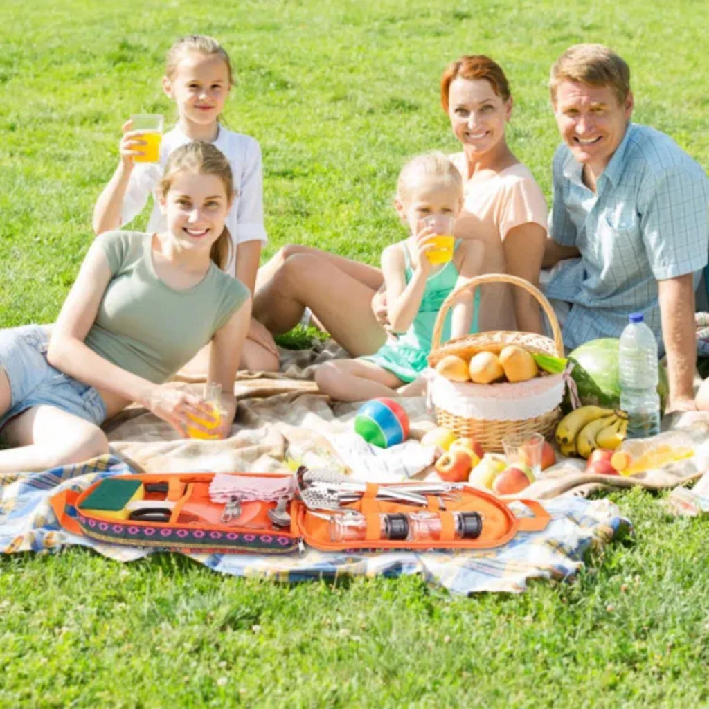 19Pcs Camping Cooking Utensil Kit Portable Picnic Cookware Outdoor Kitchen Equipment Gear Campfire Barbecue Appliances with Storage Bag(No shipments on weekends, banned from Amazon) - Ballimart