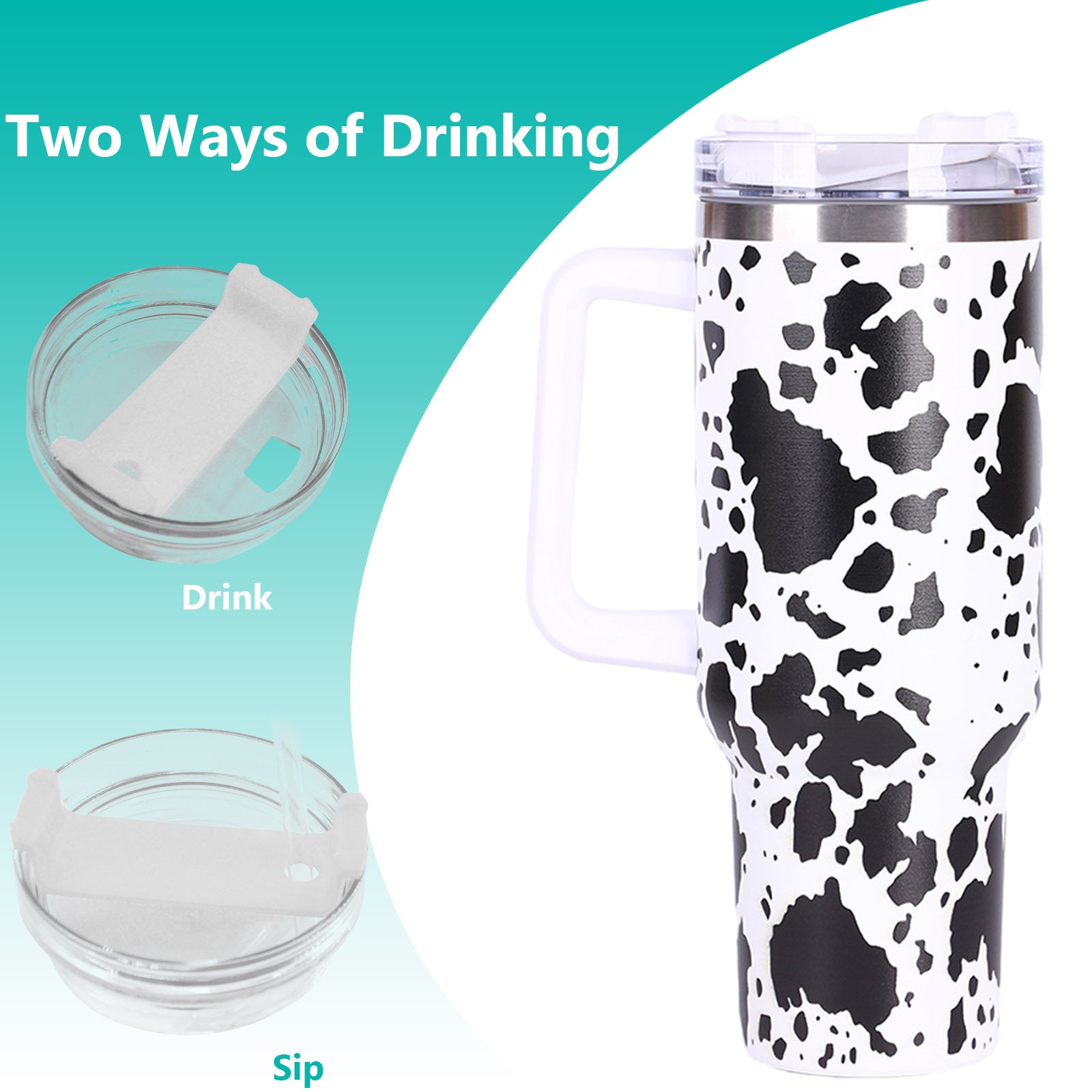 1pc 40oz large capacity water bottle With Handle And Straw Lid, Insulated Reusable Stainless Steel Water Bottles Travel Mug Coffee Cup car cup water cup For Men Women Outdoor Camping Driving, Gift，Cof - Ballimart