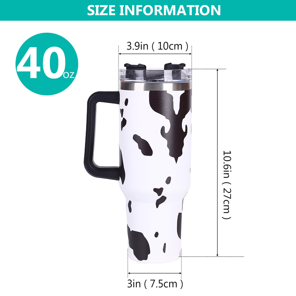 1pc 40oz large capacity water bottle With Handle And Straw Lid, Insulated Reusable Stainless Steel Water Bottles Travel Mug Coffee Cup car cup water cup For Men Women Outdoor Camping Driving, Gift，Cof - Ballimart