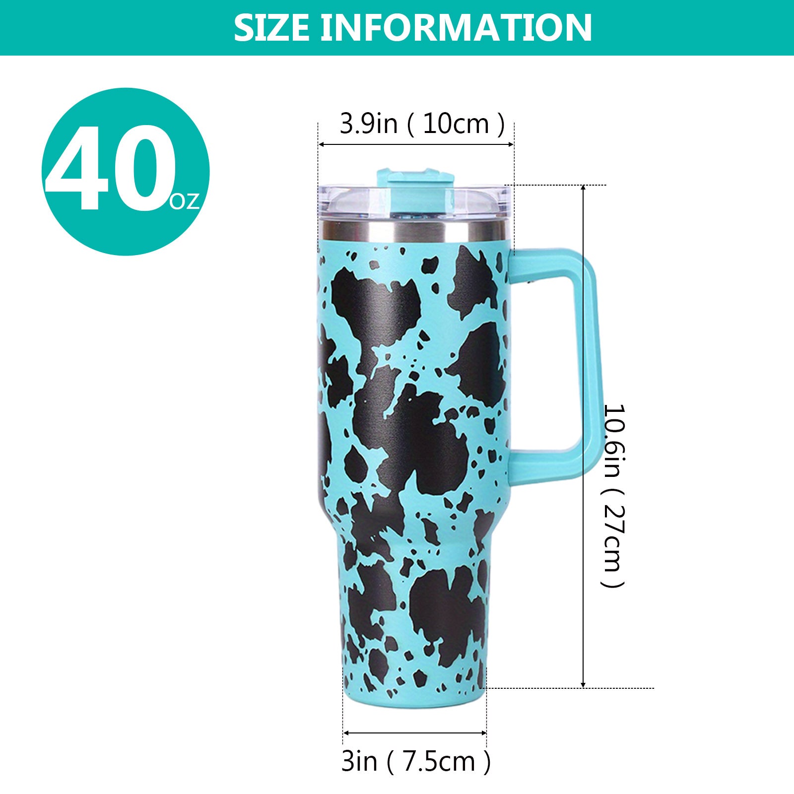 1pc 40oz large capacity water bottle With Handle And Straw Lid, Insulated Reusable Stainless Steel Water Bottles Travel Mug Coffee Cup car cup water cup For Men Women Outdoor Camping Driving, Gift