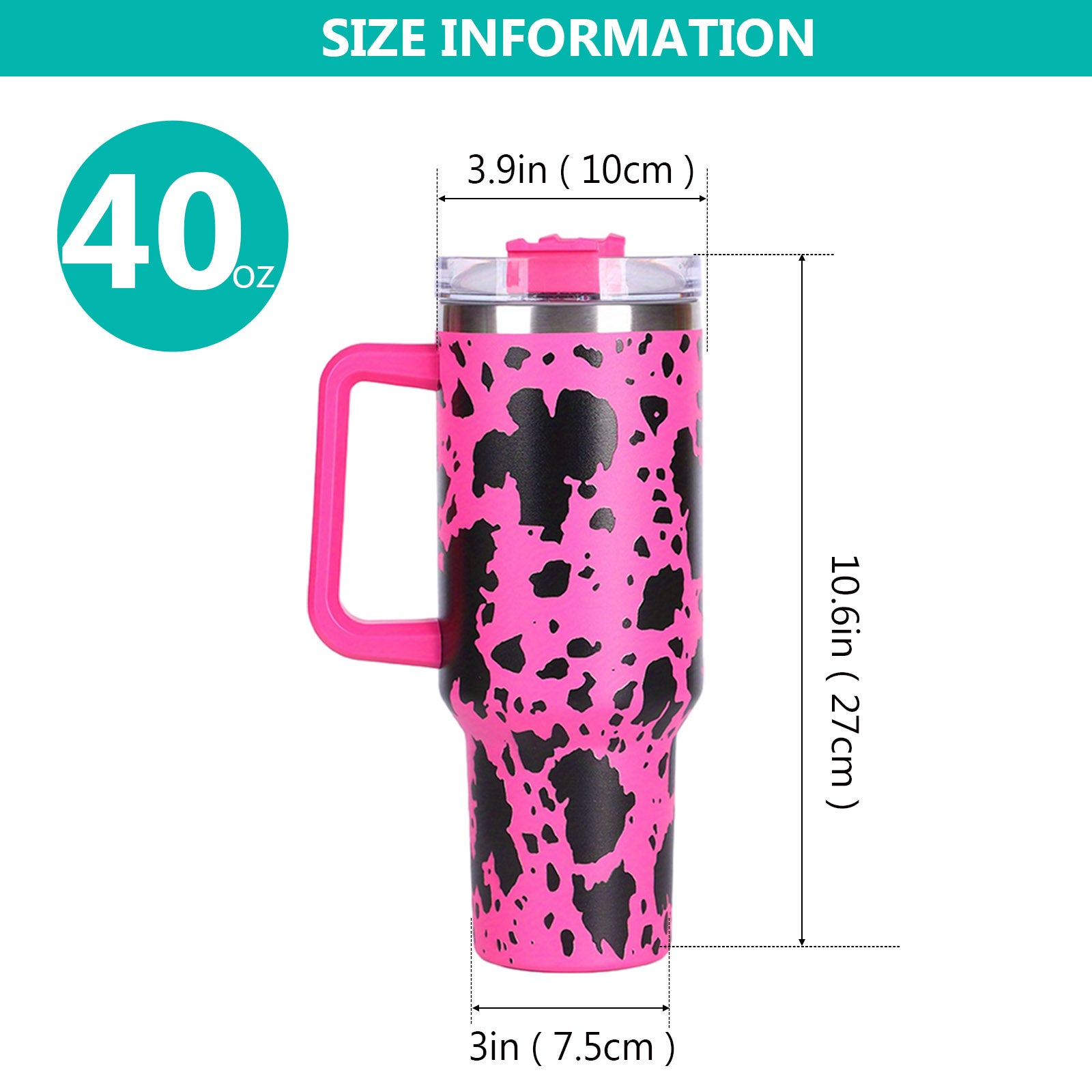 1pc 40oz large capacity water bottle With Handle And Straw Lid, Insulated Reusable Stainless Steel Water Bottles Travel Mug Coffee Cup car cup water cup For Men Women Outdoor Camping Driving, Gift