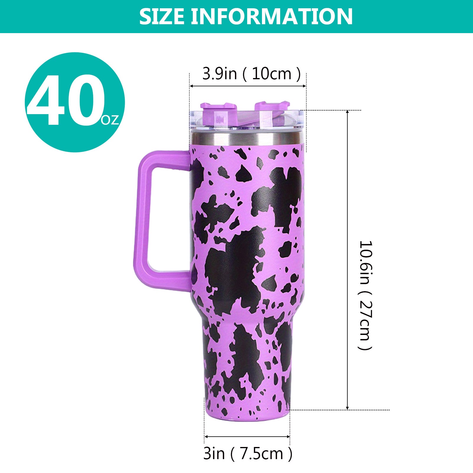 1pc 40oz large capacity water bottle With Handle And Straw Lid, Insulated Reusable Stainless Steel Water Bottles Travel Mug Coffee Cup car cup water cup For Men Women Outdoor Camping Driving, Gift