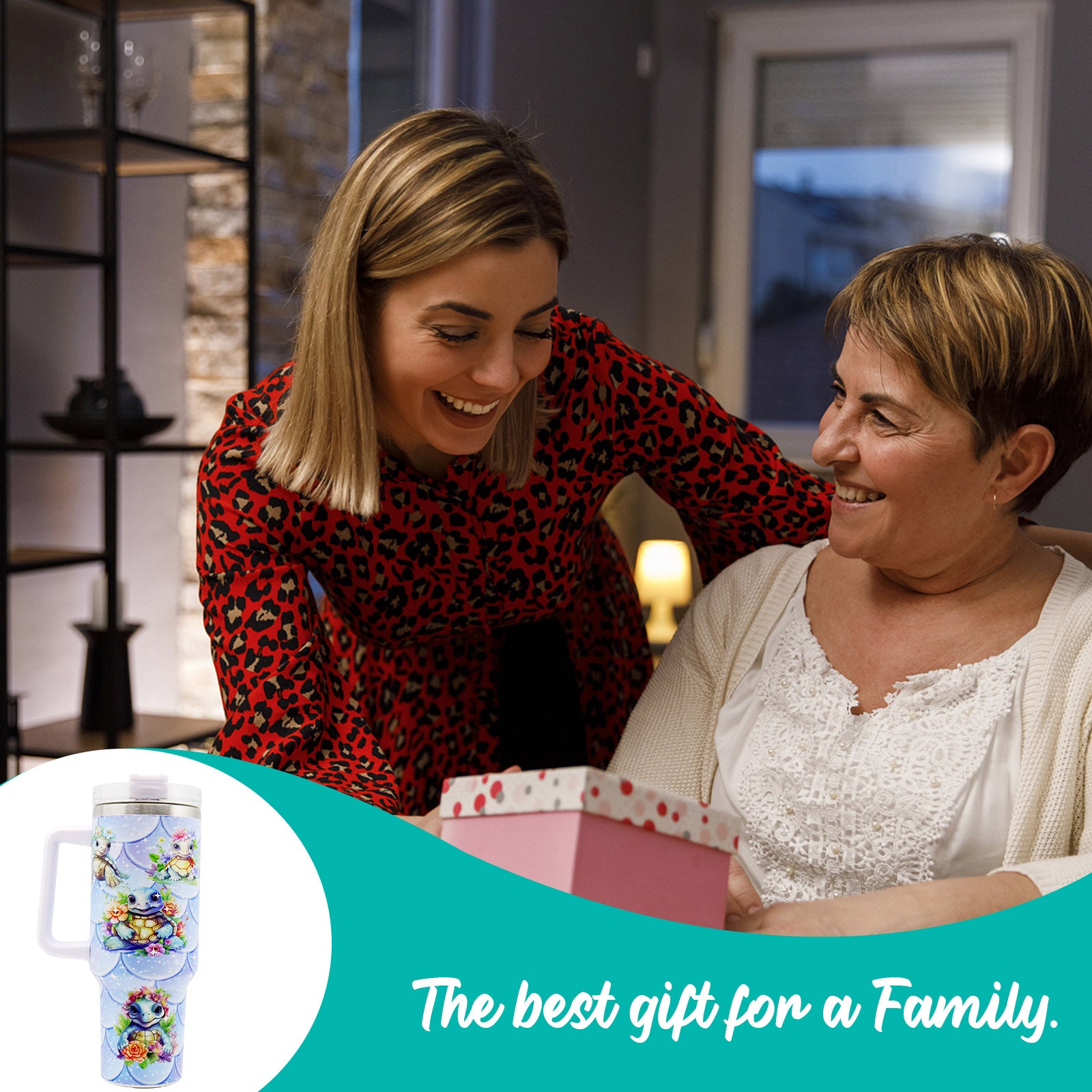 1pc 40oz large capacity Tumbler， Sea turtles With Handle And Straw Lid, 304 Stainless Steel Water Bottles Travel Mug Coffee Cup car cup water cup For Men Women Outdoor Camping Driving, - Ballimart