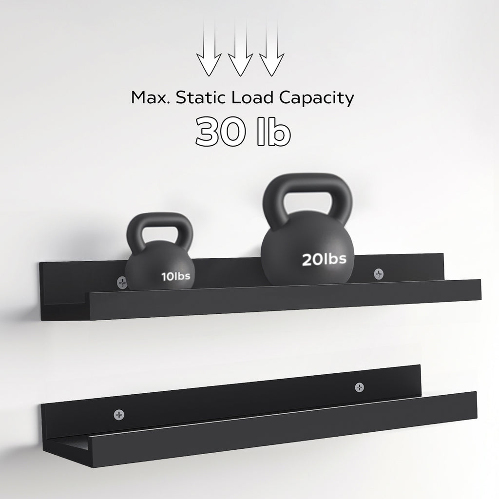 Small 16” Floating Shelves for Wall Décor Storage, Set of 4, Wood for Bedroom, Living Room, Bathroom, Kitchen, Picture Ledge and Farmhouse （No shipments on weekends） - Ballimart