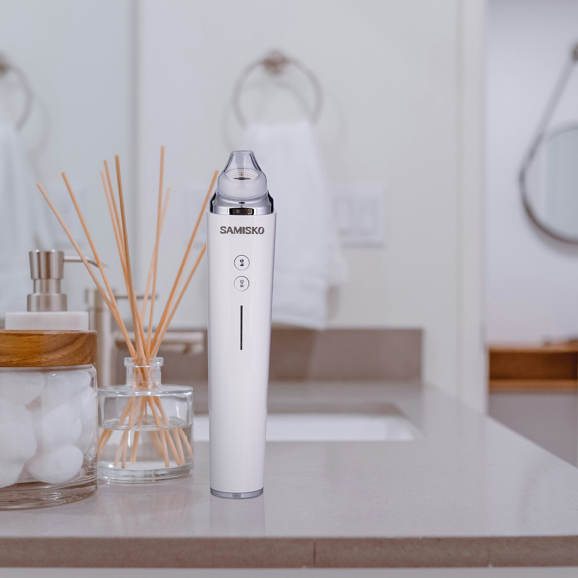 Vacuum Blackhead Remover with 6 Suction Heads, WIFI Visible Facial Pore Cleanser with HD Camera  USB Rechargeable Electric Black head Suction Tool(No Shipment on Weekends) - Ballimart