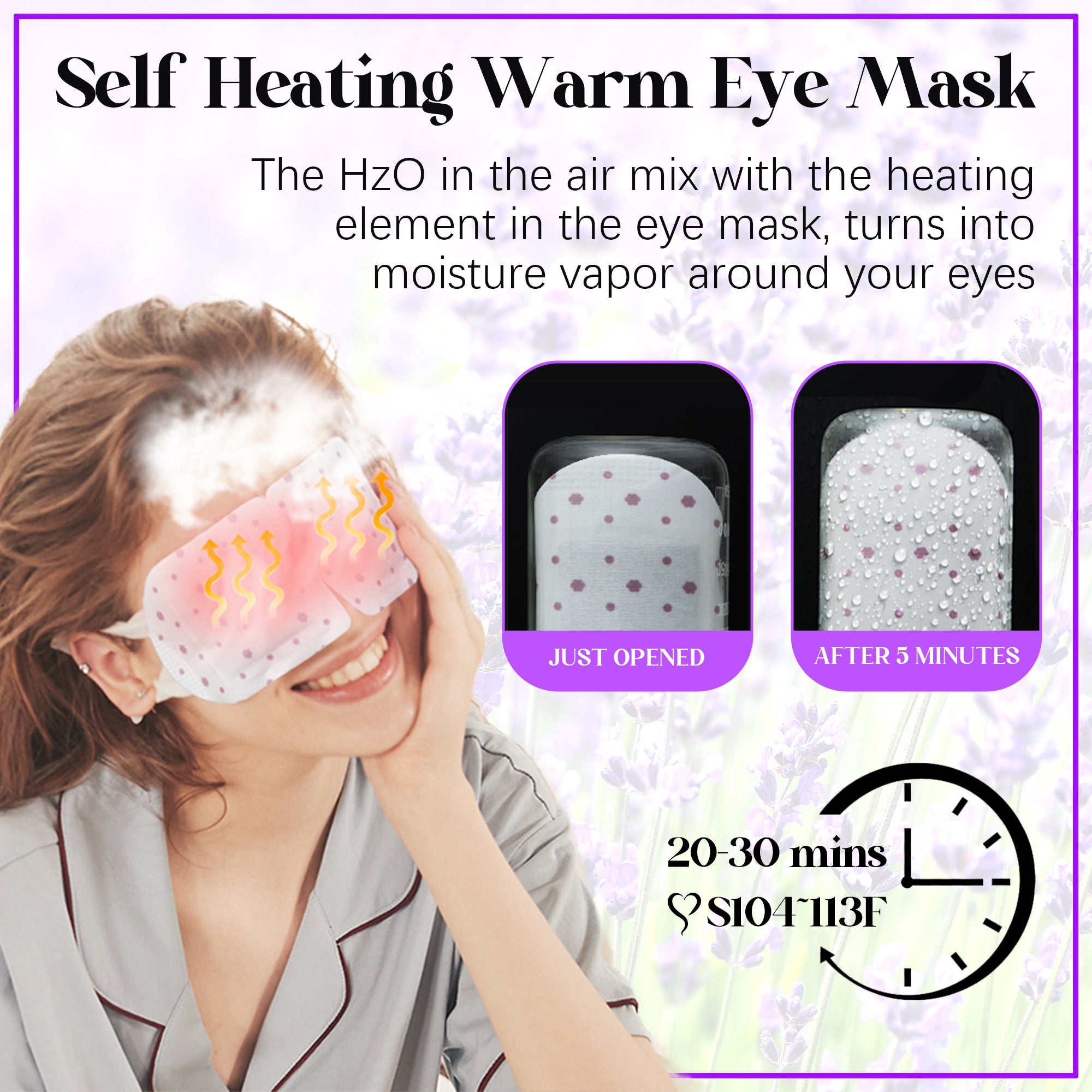 Anfany Steam Eye Mask,10Packs Lavender Heated Eye Mask, Self Heating Disposable SPA Warm Compress for Eyes Sleep Mask, Soothing Moist Heat Eye Masks, Stocking Stuffers（No Shipment on Weekends） - Ballimart