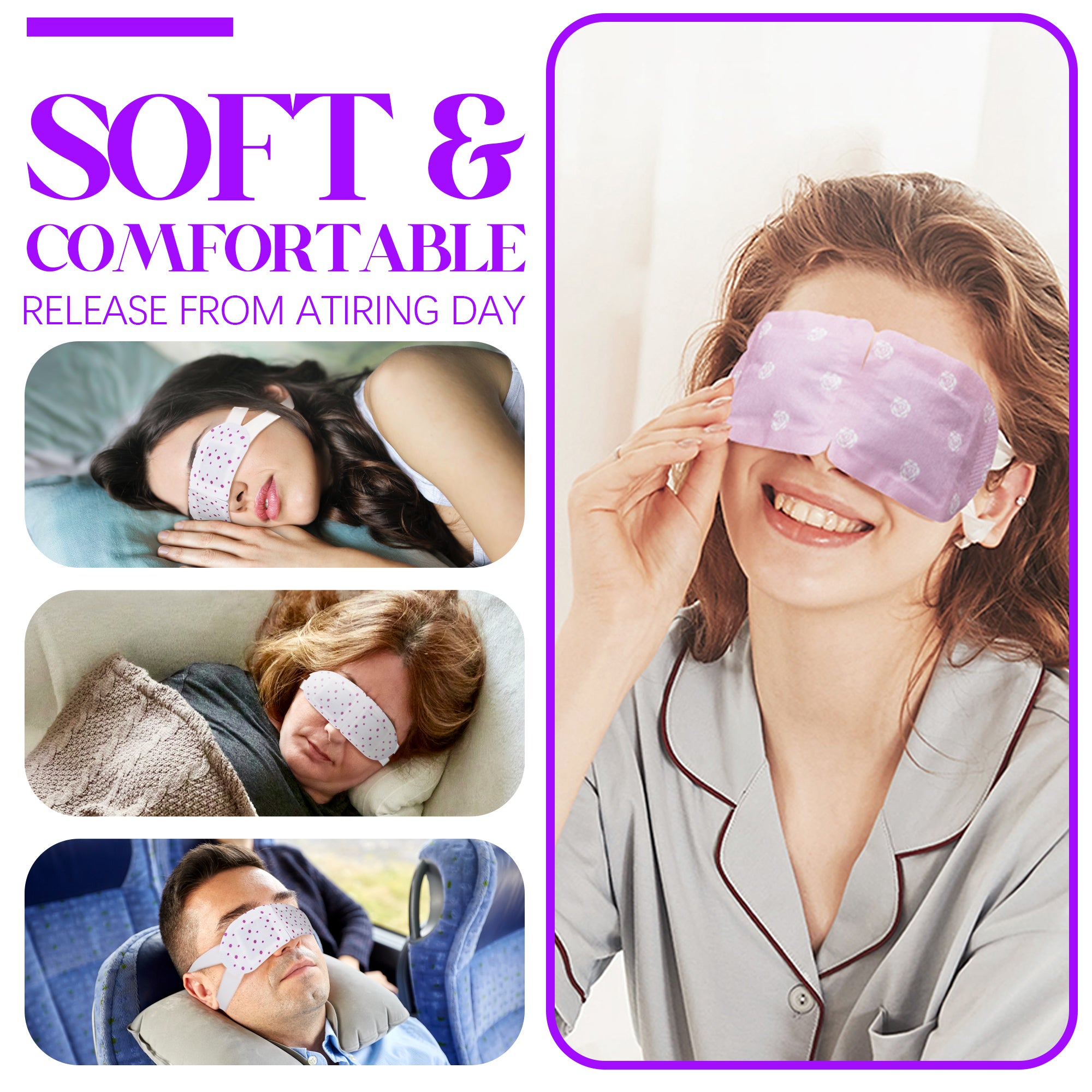 Anfany Steam Eye Mask,10Packs Lavender Heated Eye Mask, Self Heating Disposable SPA Warm Compress for Eyes Sleep Mask, Soothing Moist Heat Eye Masks, Stocking Stuffers（No Shipment on Weekends） - Ballimart