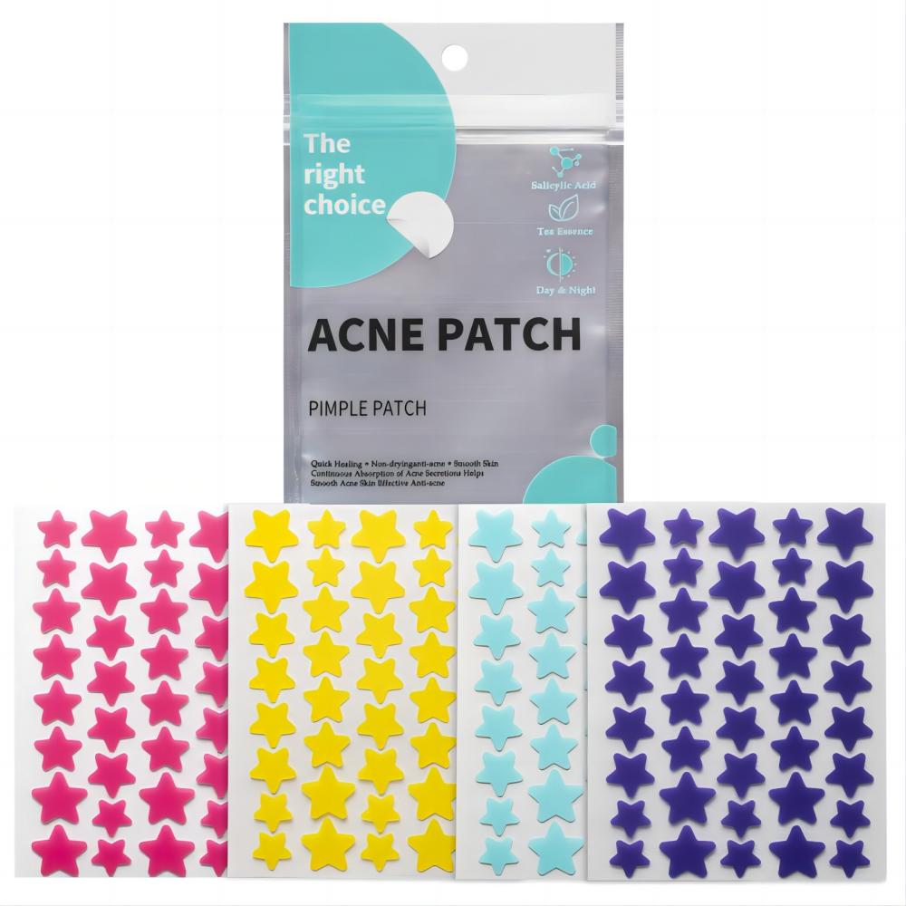 Pimple Patches for Face, Hydrocolloid Acne Patches Cute Star Pimple Patches for Healing, Cute Face Stickers, Zit Patch, Salicylic Acid & Tea Tree 3 Sizes,160 pcs Green&Black(No Shipment on Weekends)