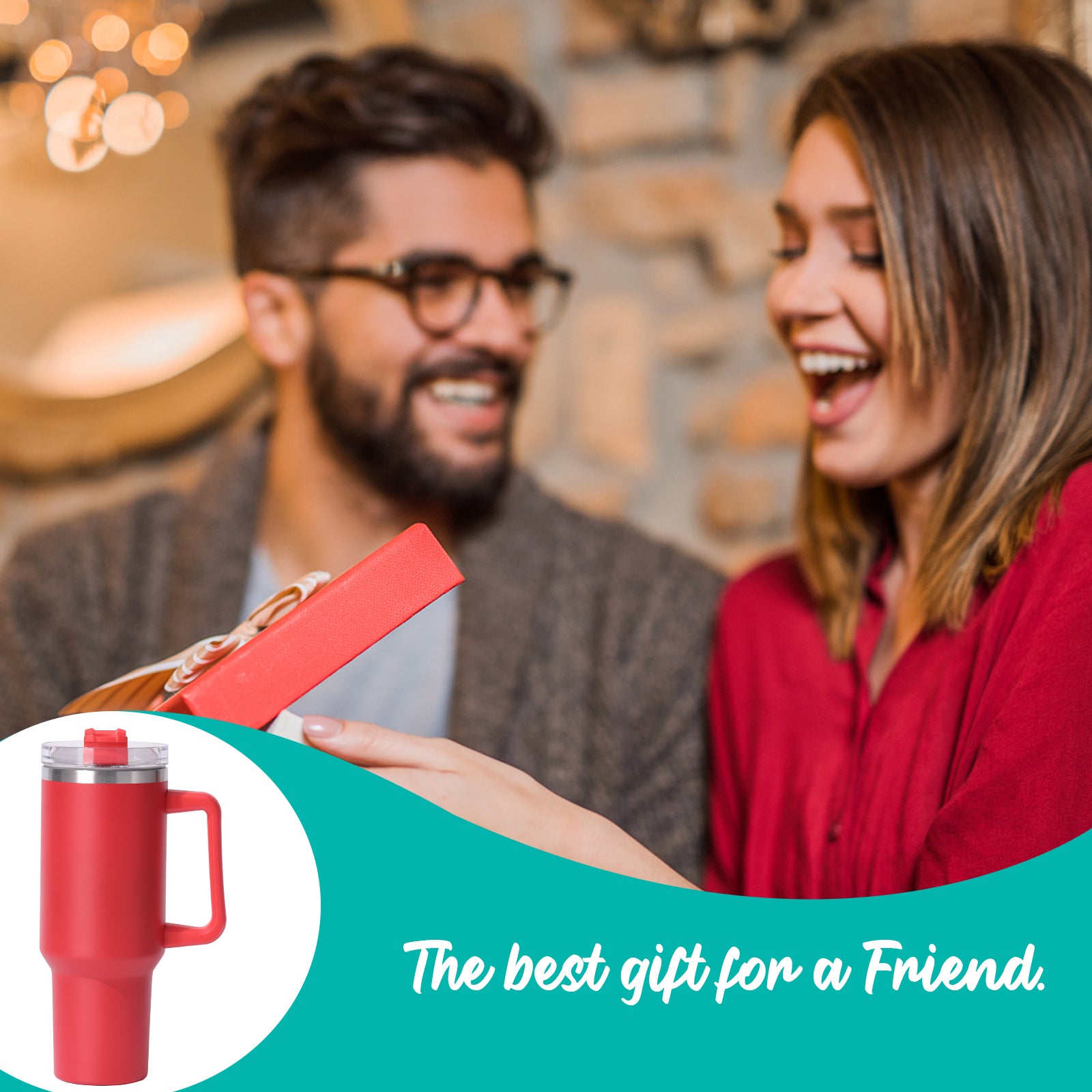 1pc 40oz large capacity Tumbler With Handle And Straw Lid, Insulated Reusable Stainless Steel Water Bottles Travel Mug Coffee Cup car cup water cup For Men Women Outdoor Camping Driving, Gift - Ballimart