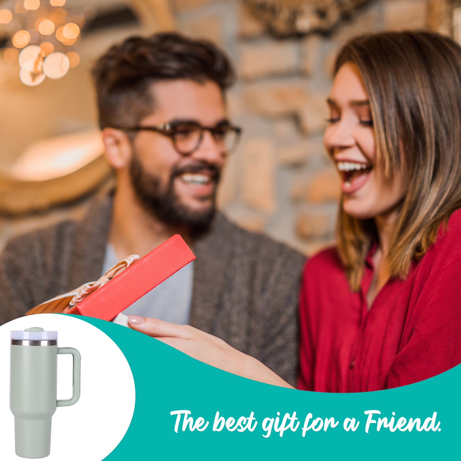 1pc V2 40oz large capacity Tumbler With Handle And Straw Lid, Insulated Reusable Stainless Steel Water Bottles Travel Mug Coffee Cup car cup water cup For Men Women Outdoor Camping Driving, Gift - Ballimart