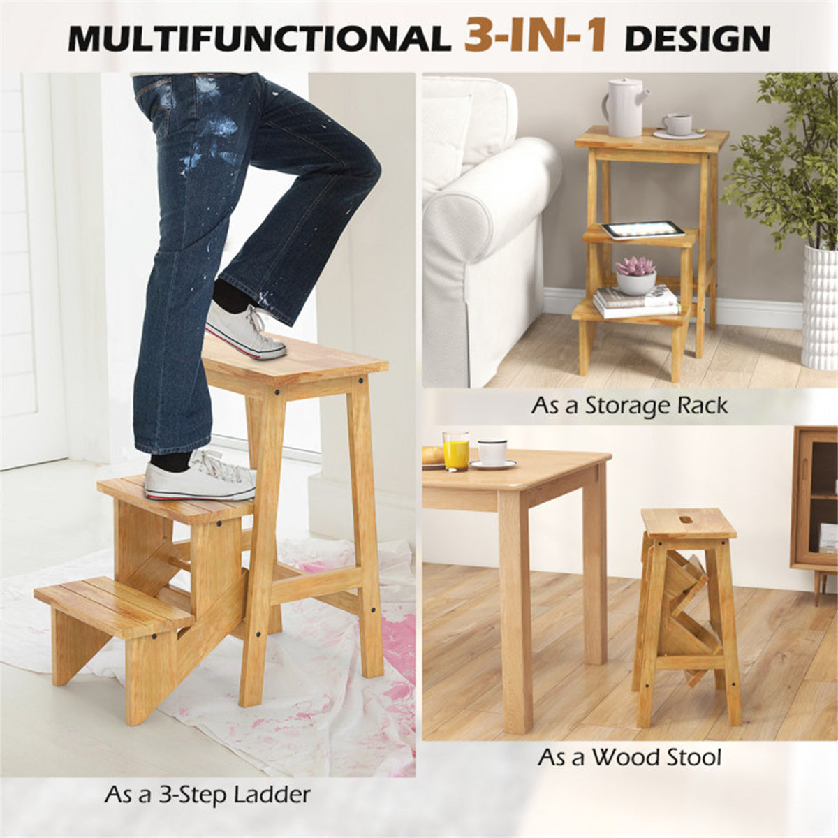 3-in-1 step stool - Ballimart