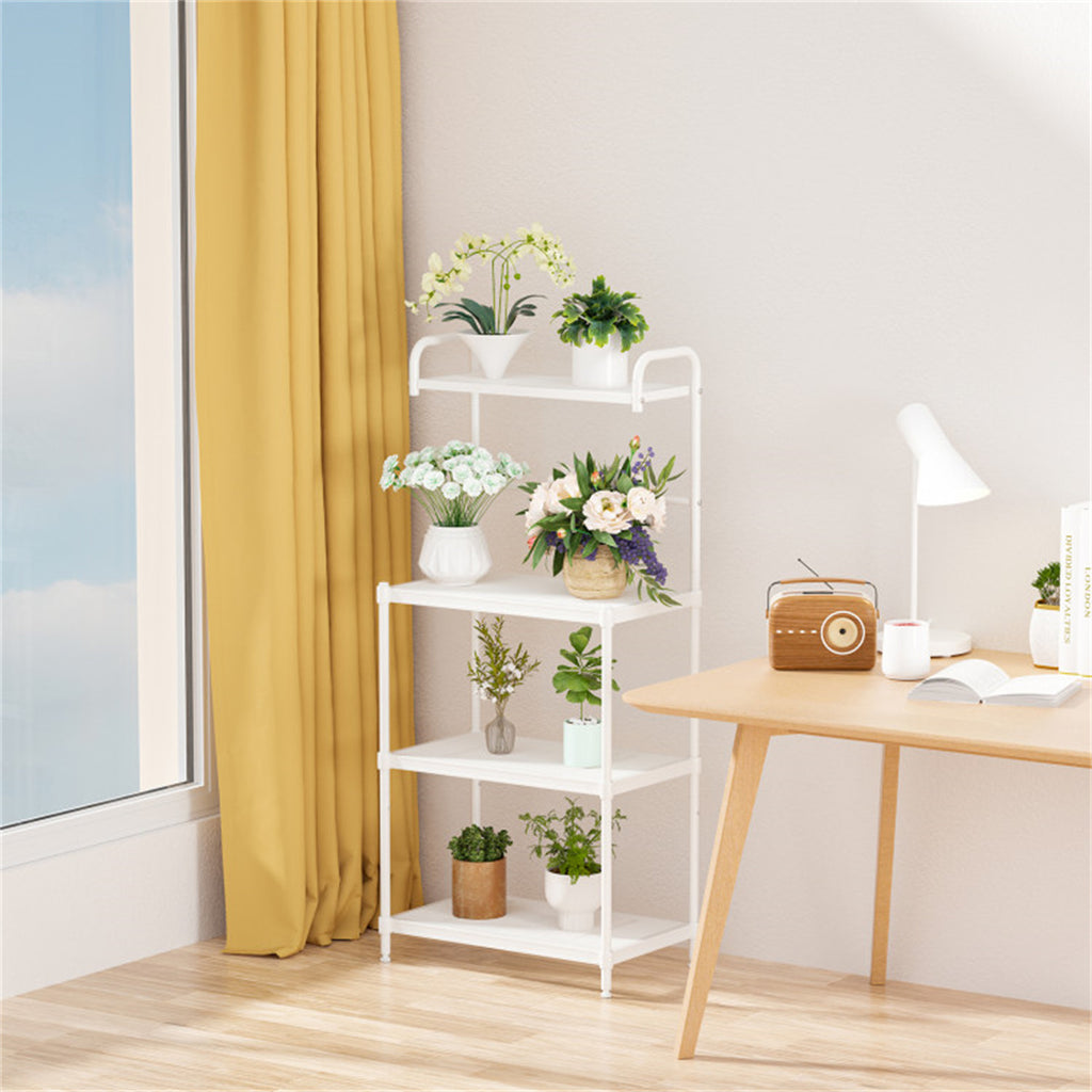 4 layer storage shelf white - Ballimart