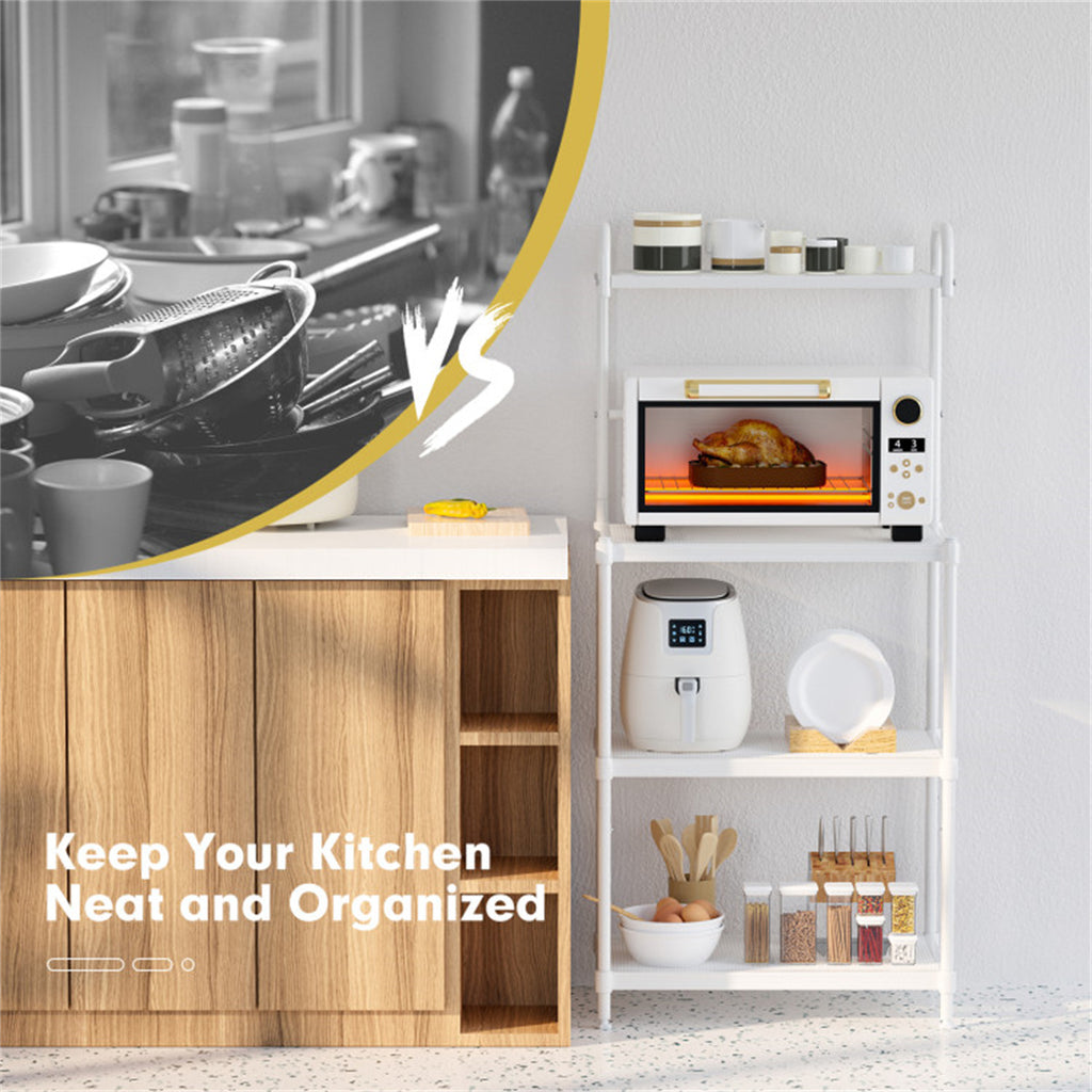 4 layer storage shelf white - Ballimart