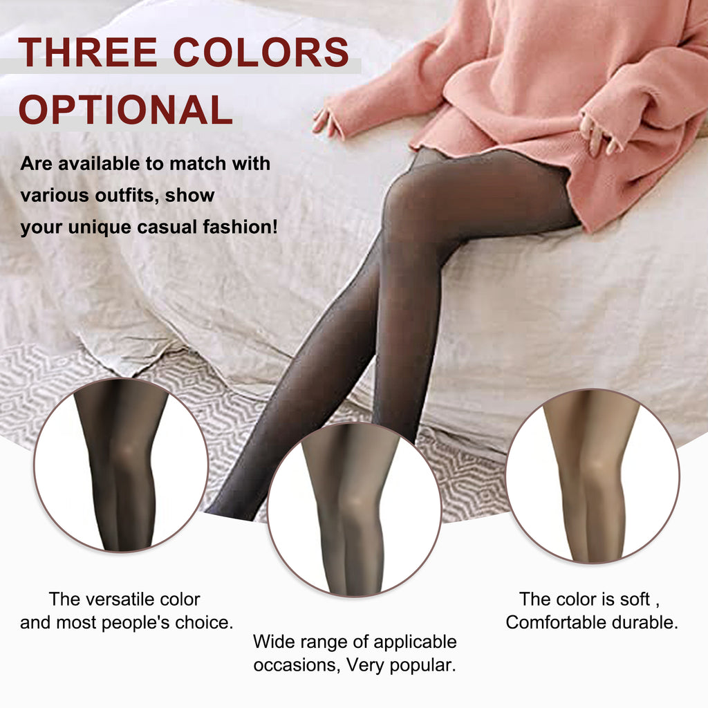 Fleece Lined Tights Sheer Women. Fake Translucent Warm Pantyhose Leggings Sheer Thick Tights for Winter，Shipment from FBA - Ballimart