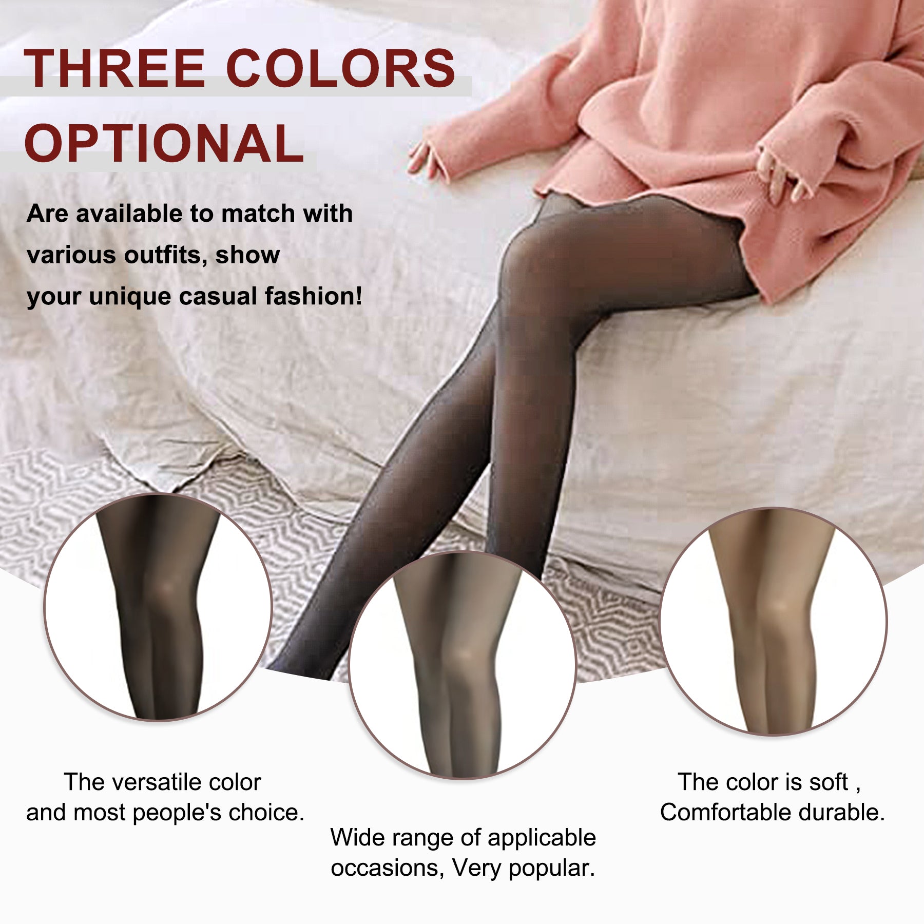 Fleece Lined Tights Sheer Women. Fake Translucent Warm Pantyhose Leggings Sheer Thick Tights for Winter，Shipment from FBA - Ballimart