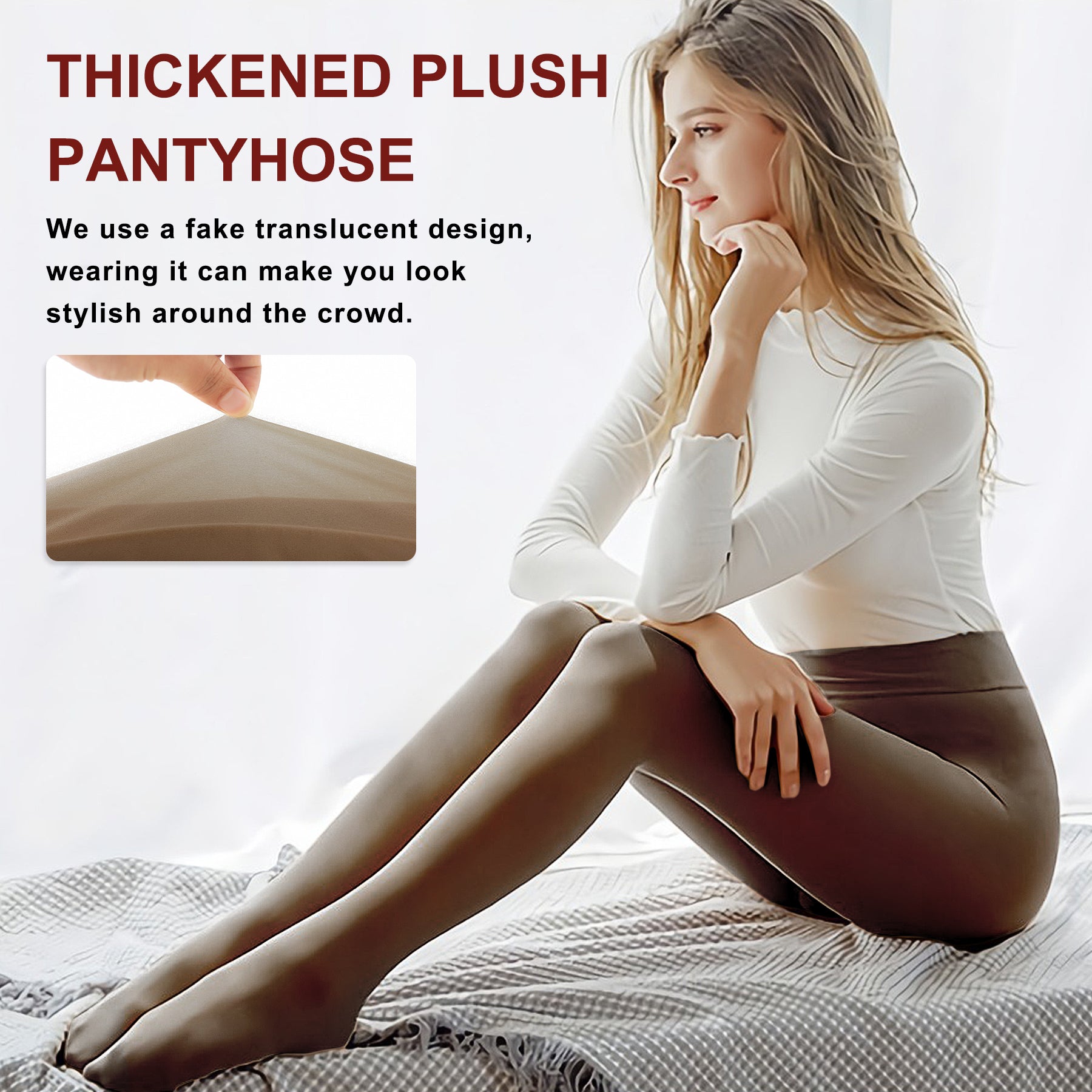 Fleece Lined Tights Sheer Women. Fake Translucent Warm Pantyhose Leggings Sheer Thick Tights for Winter，Shipment from FBA - Ballimart