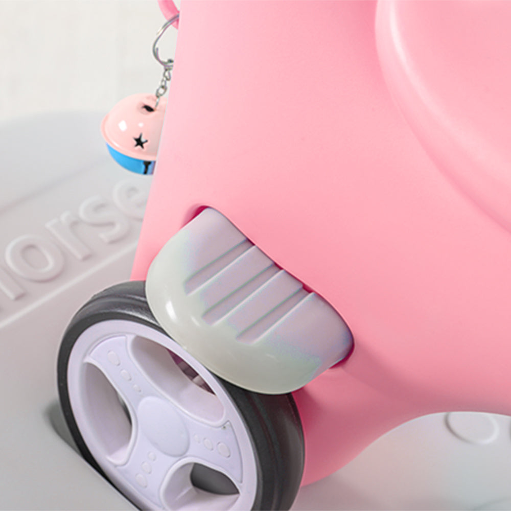 Rocking Horse for Toddlers , Balance Bike Ride On Toys with Push Handle, Backrest and Balance Board for Baby Girl and Boy, Unicorn Kids Riding Birthday (Pink) - Ballimart