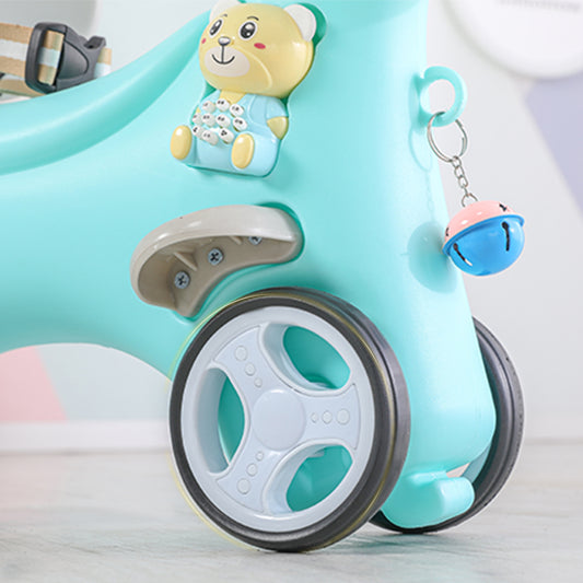 Rocking Horse for Toddlers, Balance Bike Ride On Toys with Push Handle, Backrest and Balance Board for Baby Girl and Boy, Unicorn Kids Riding Birthday (Blue) - Ballimart