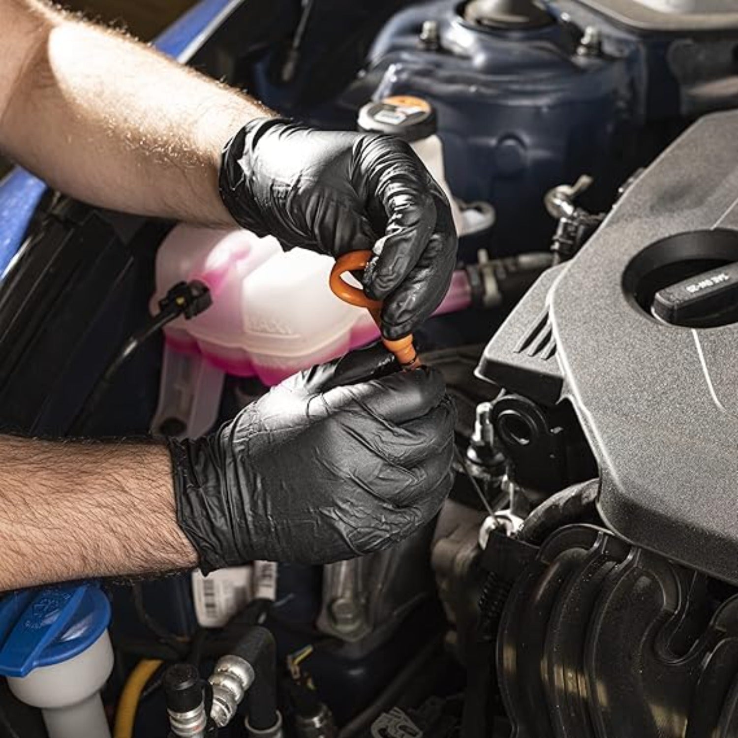 Comfy packaging [200 units] black nitrile disposable gloves. Super latex and powder free, chemical resistant, textured fingertip gloves - large, large (pack of 200 pieces)(No shipments on weekends, ba - Ballimart