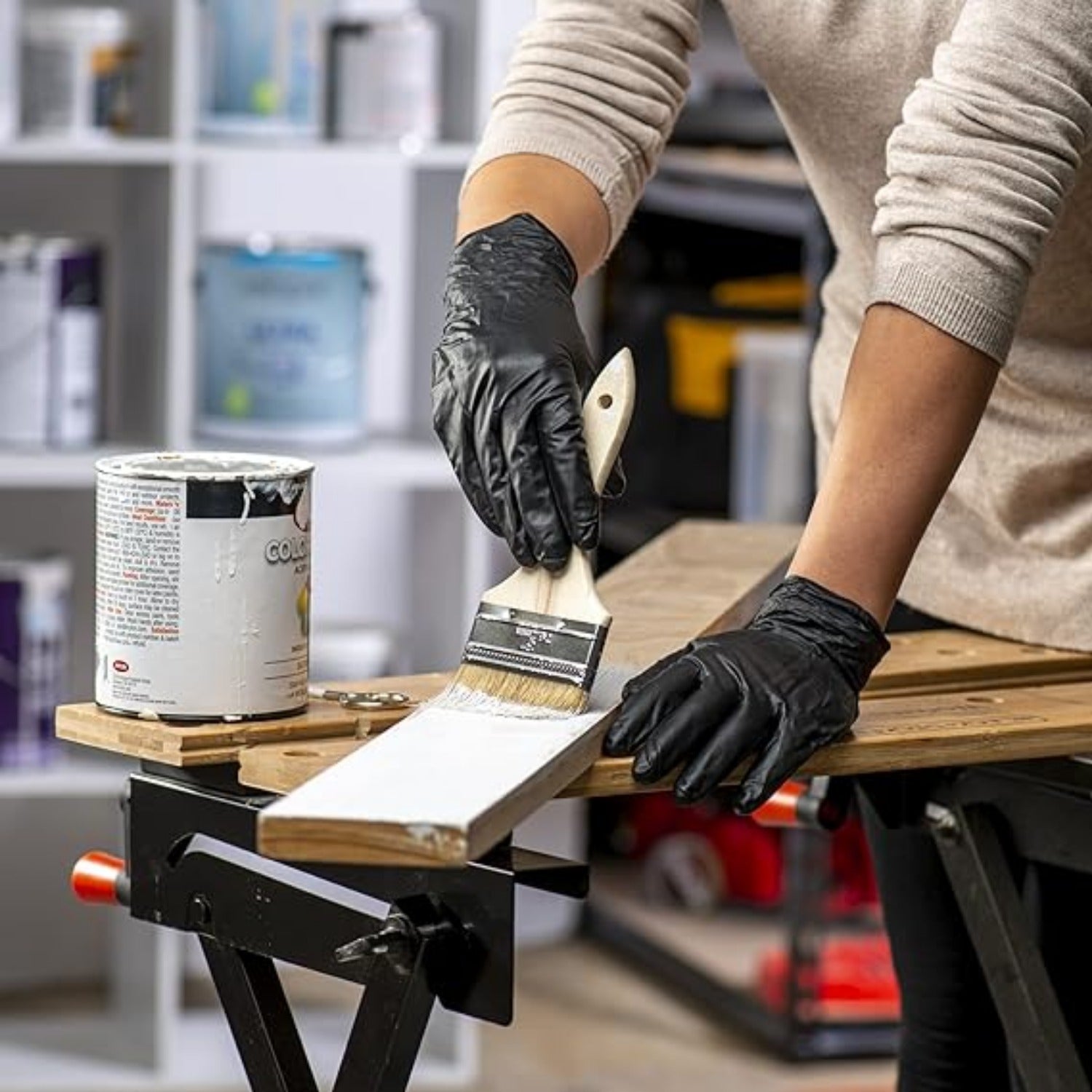 Comfy packaging [200 units] black nitrile disposable gloves. Super latex and powder free, chemical resistant, textured fingertip gloves - large, large (pack of 200 pieces)(No shipments on weekends, ba - Ballimart