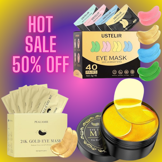24K Gold Under Eye Patches – 40 Pairs with Hyaluronic Acid, Rose & Aloe Vera – Reduce Dark Circles, Puffiness, Wrinkles & Eye Bags – Collagen-Infused Eye Masks for Men & Women