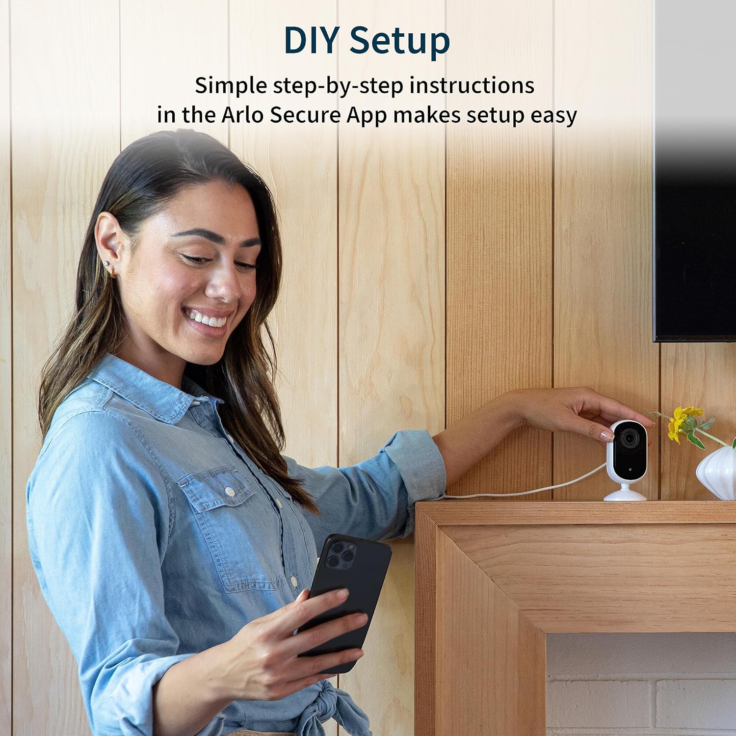 Arlo Essential Indoor 2K Security Camera | Wireless Baby Monitor & Pet Camera | Color Night Vision, 2-Way Audio, Motion Detection Alerts, Privacy Shield, Alexa & Google Compatible - White - Ballimart