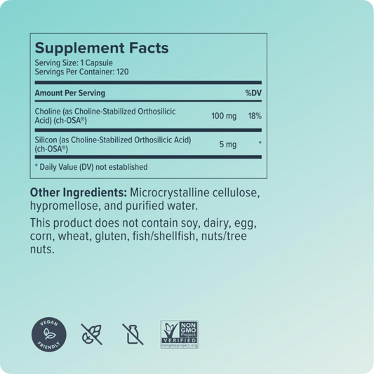 Biosil Collagen Booster – 120 Capsules – Patented ch-OSA for Skin, Hair, Nails & Joints – Supports Natural Collagen, Keratin & Elastin – Vegan & Non-GMO