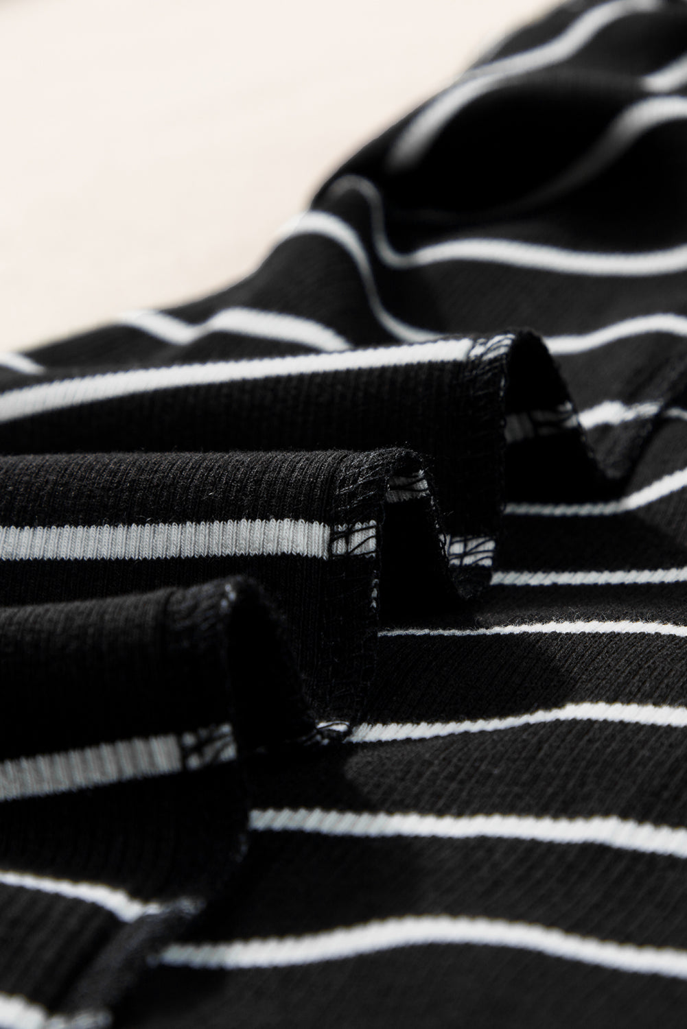 Black Stripe Ribbed Knit Tank Mini Dress - Ballimart