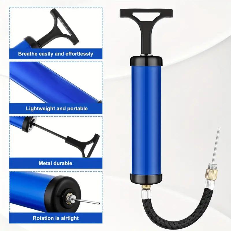 Portable Multifunctional Ball Pump With Needle And Nozzle - Ballimart