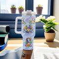 1pc 40oz large capacity Tumbler， Sea turtles With Handle And Straw Lid, 304 Stainless Steel Water Bottles Travel Mug Coffee Cup car cup water cup For Men Women Outdoor Camping Driving, - Ballimart