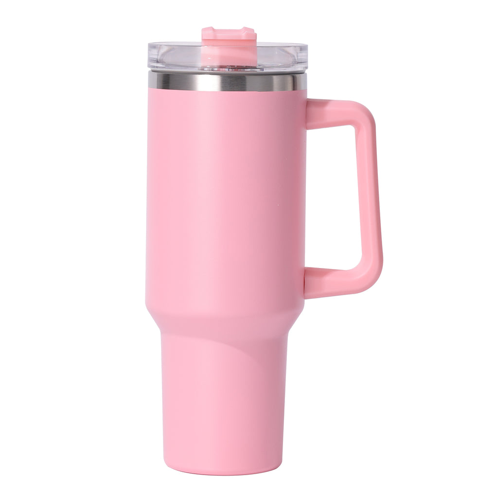 1pc 40oz large capacity Tumbler With Handle And Straw Lid, Insulated Reusable Stainless Steel Water Bottles Travel Mug Coffee Cup car cup water cup For Men Women Outdoor Camping Driving, Gift - Ballimart