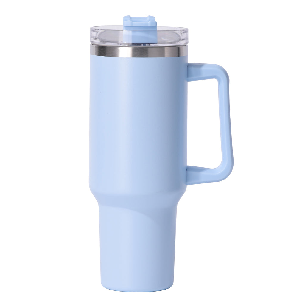 1pc 40oz large capacity Tumbler With Handle And Straw Lid, Insulated Reusable Stainless Steel Water Bottles Travel Mug Coffee Cup car cup water cup For Men Women Outdoor Camping Driving, Gift - Ballimart