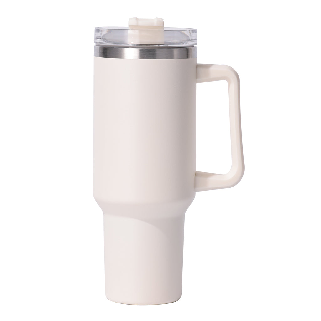 1pc 40oz large capacity Tumbler With Handle And Straw Lid, Insulated Reusable Stainless Steel Water Bottles Travel Mug Coffee Cup car cup water cup For Men Women Outdoor Camping Driving, Gift - Ballimart
