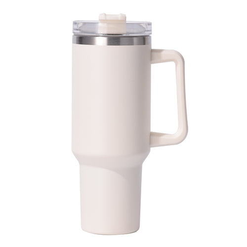 1pc 40oz large capacity Tumbler With Handle And Straw Lid, Insulated Reusable Stainless Steel Water Bottles Travel Mug Coffee Cup car cup water cup For Men Women Outdoor Camping Driving, Gift - Ballimart