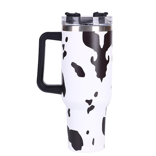 1pc 40oz large capacity water bottle With Handle And Straw Lid, Insulated Reusable Stainless Steel Water Bottles Travel Mug Coffee Cup car cup water cup For Men Women Outdoor Camping Driving, Gift，Cof - Ballimart