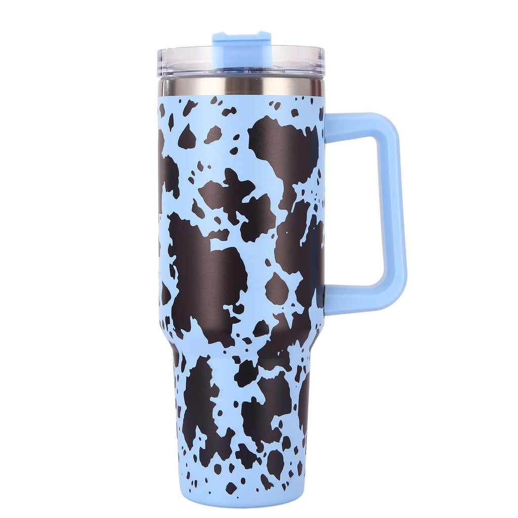 1pc 40oz large capacity water bottle With Handle And Straw Lid, Insulated Reusable Stainless Steel Water Bottles Travel Mug Coffee Cup car cup water cup For Men Women Outdoor Camping Driving, Gift - Ballimart