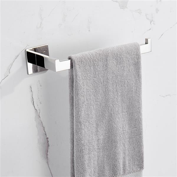 Strong Viscosity Adhesive 4 Pieces Bathroom Accessories Set Without Drilling Silver Brushed Towel Bar Set Holder Rack Robe Hook Tissue Toilet Paper Holder Rustproof 304 Stainless Steel KJ715PRO-4YIN