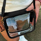 Black Clear PVC Leather Strap Crossbody Bag - Ballimart