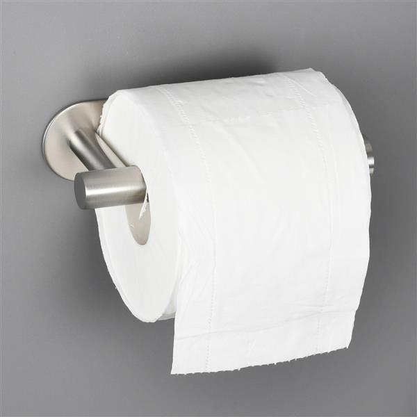 Stainless Steel Toilet Paper Holder Adhensive Tissue Paper Roll Holder for Bathroom Nickel - Ballimart