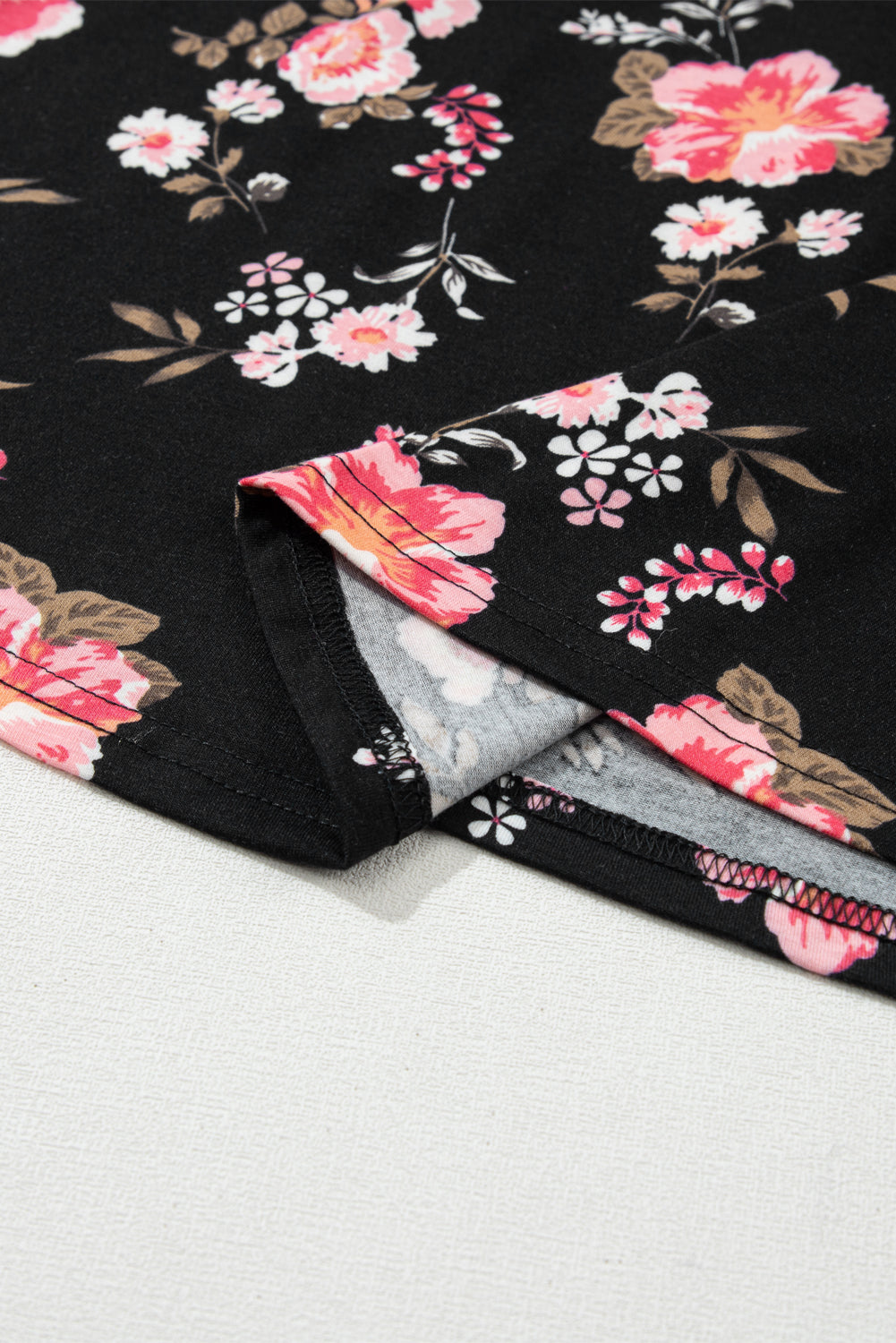 Black Floral Spaghetti Straps Strappy Back Tank Top - Ballimart